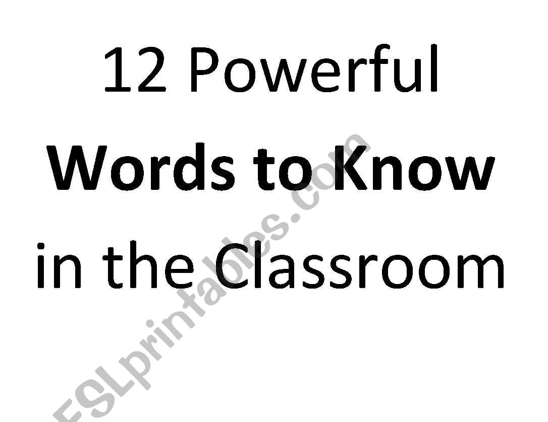 Academic Vocabulary worksheet