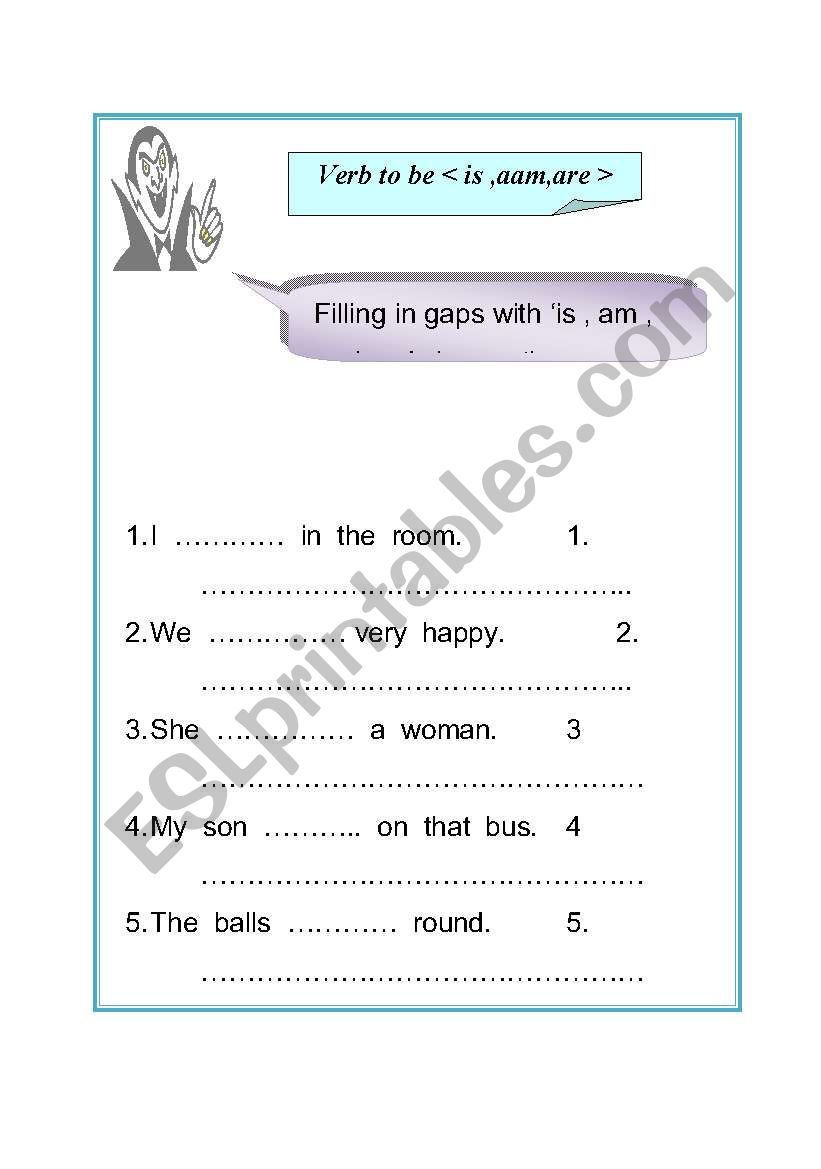 Verb to be worksheet