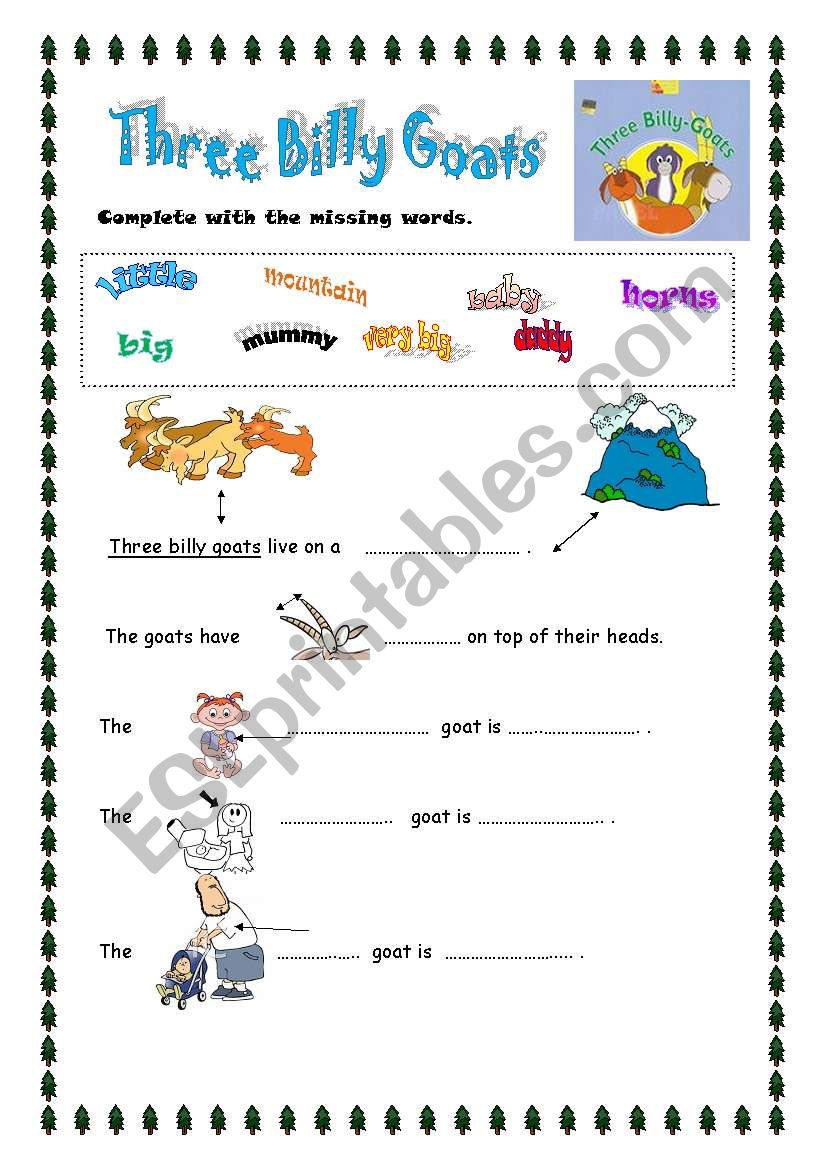 Three Billy Goats worksheet