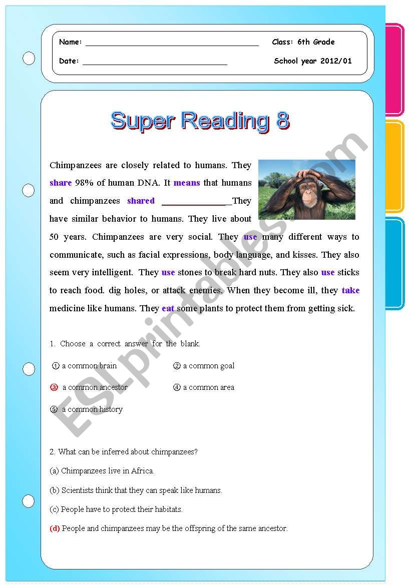Super Reading Series 5  worksheet