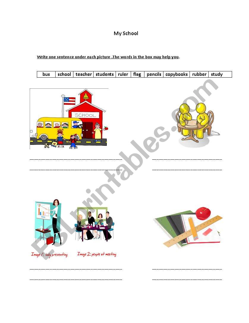 My School worksheet