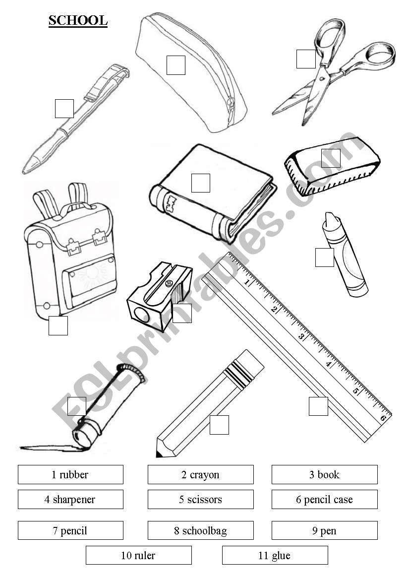 Classroom Objects worksheet