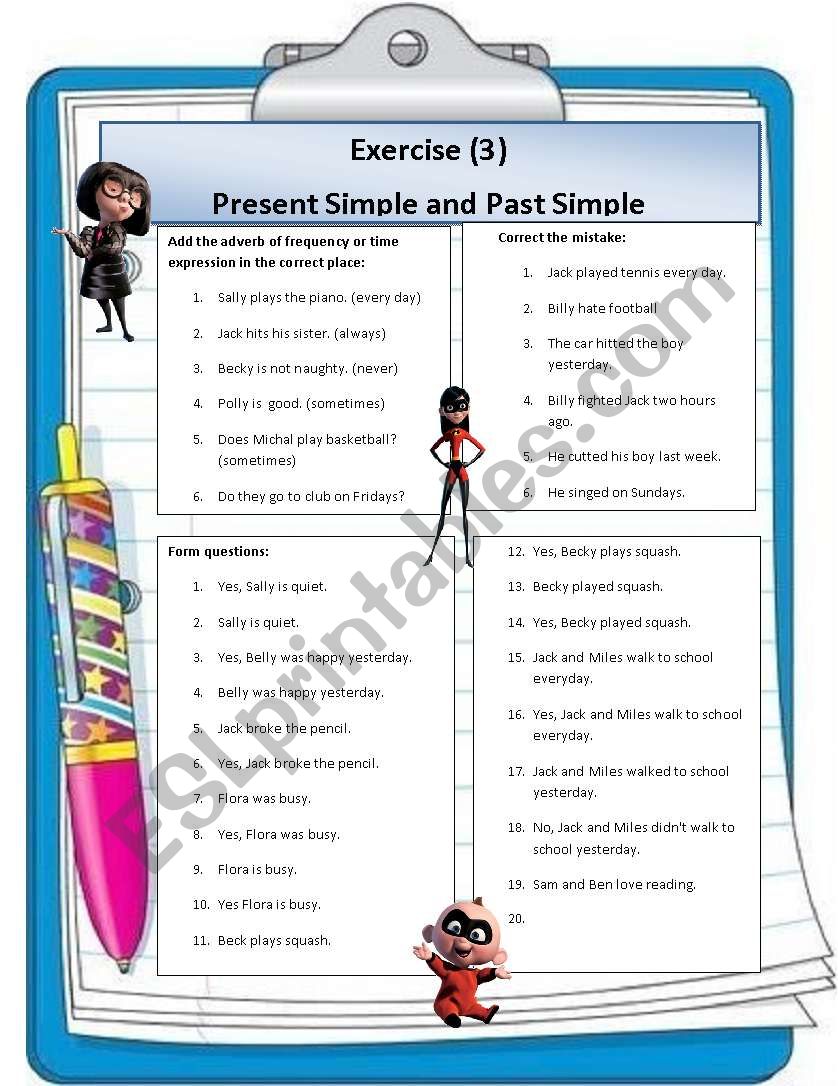 Present simple vs past simple tense