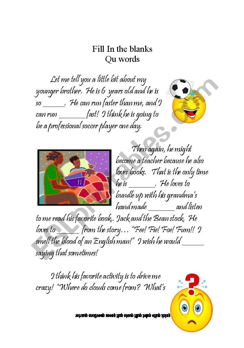 english worksheets qu words