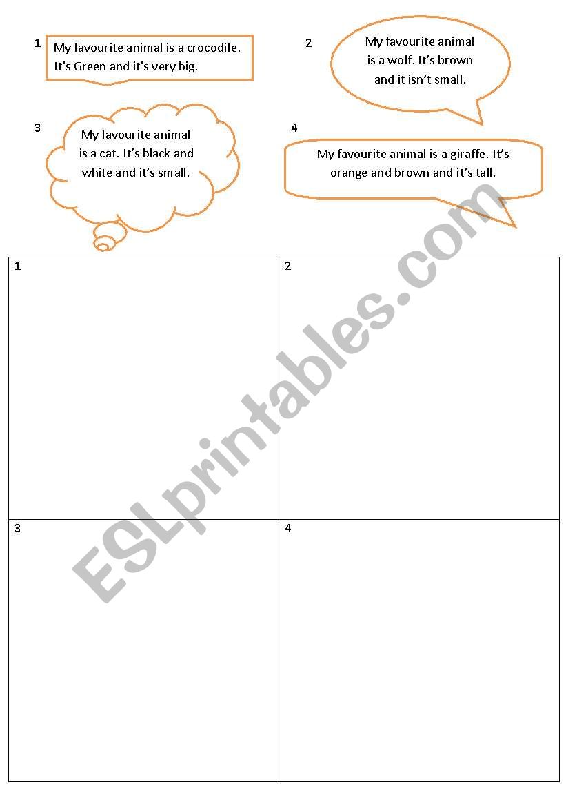 My favourite animal worksheet