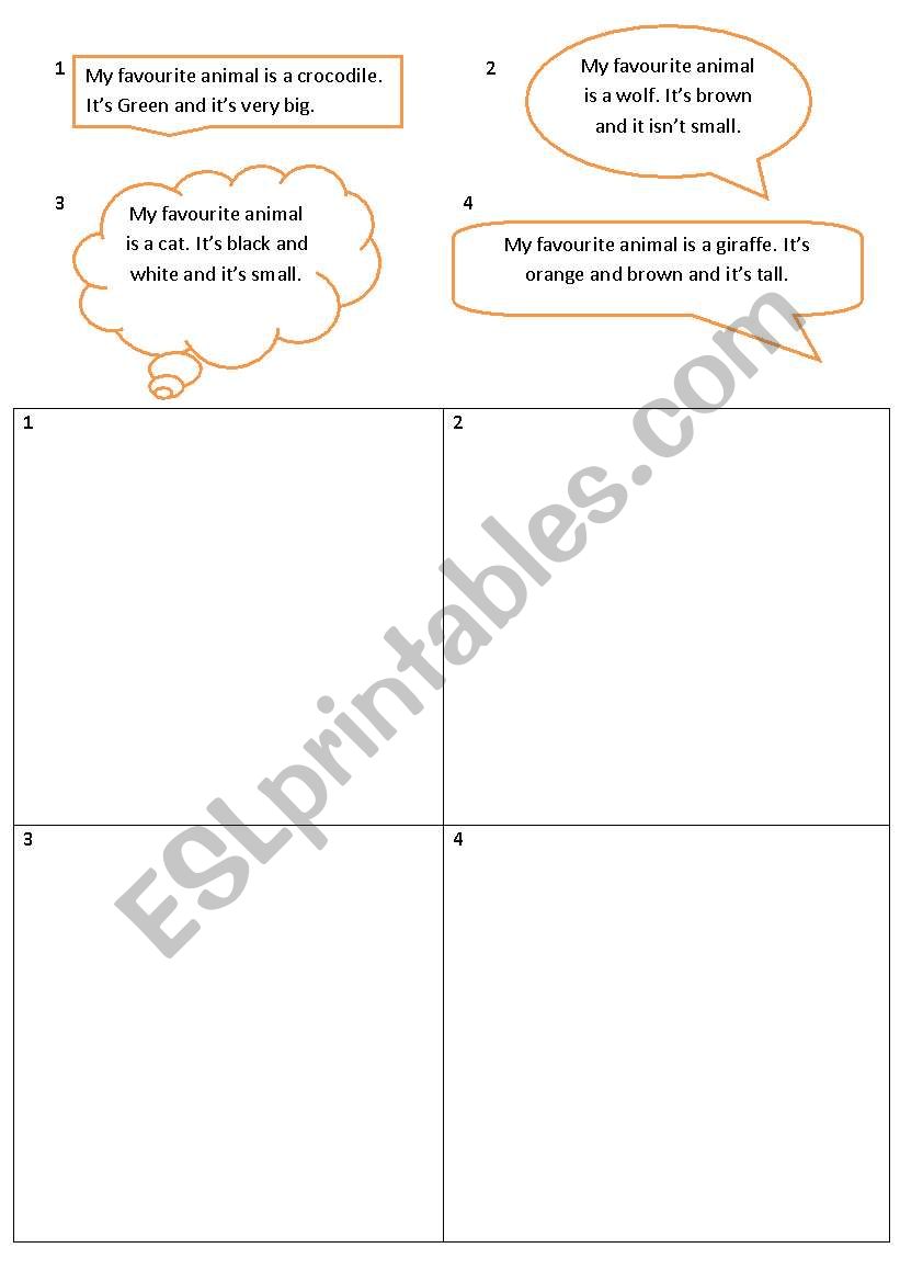 My favourite animal worksheet