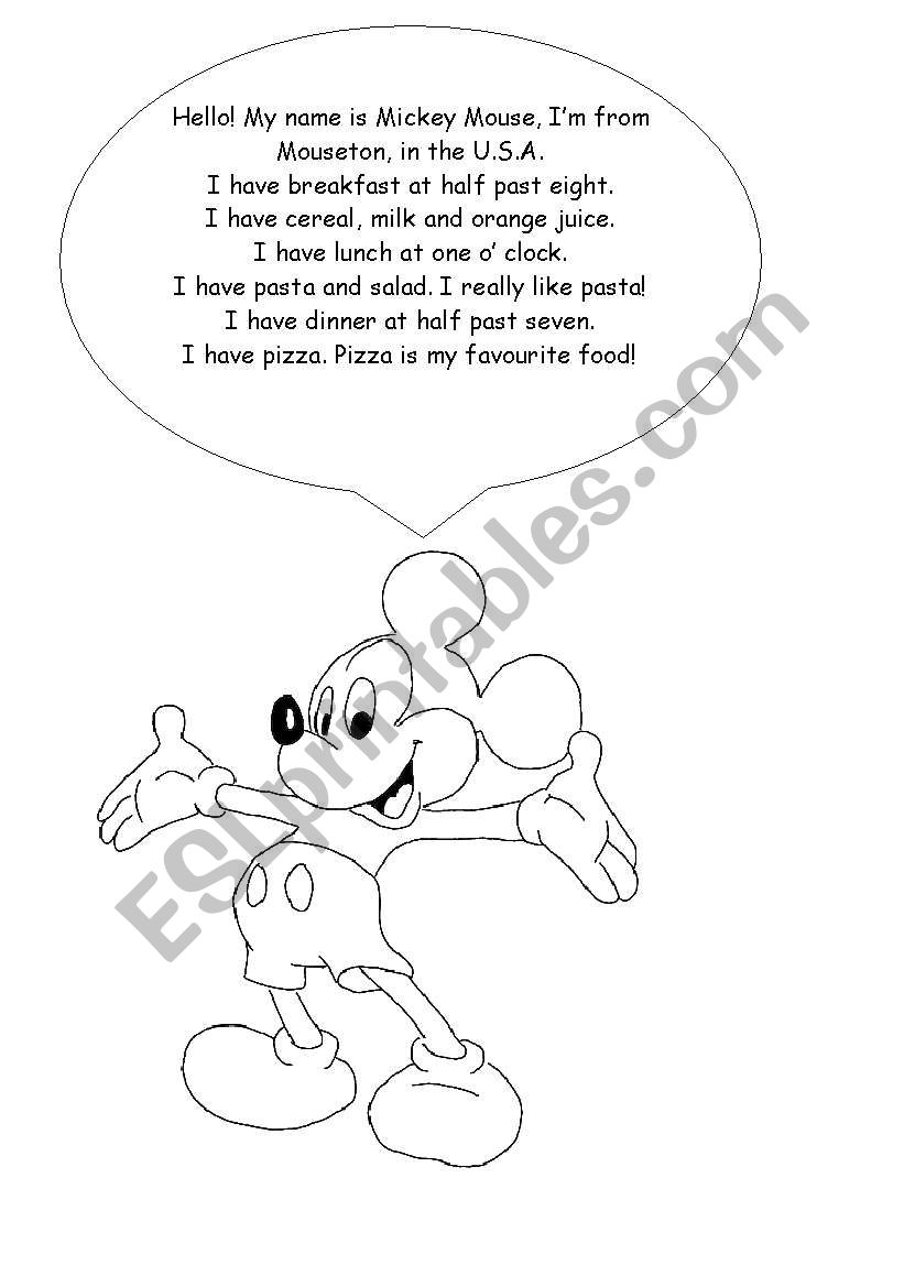 Mickey Mouse worksheet