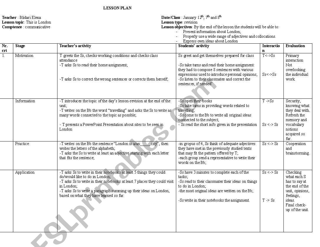 This is London worksheet