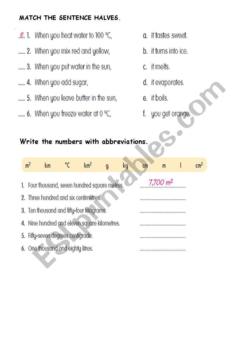 MATCH THE SENTENCE HALVES worksheet