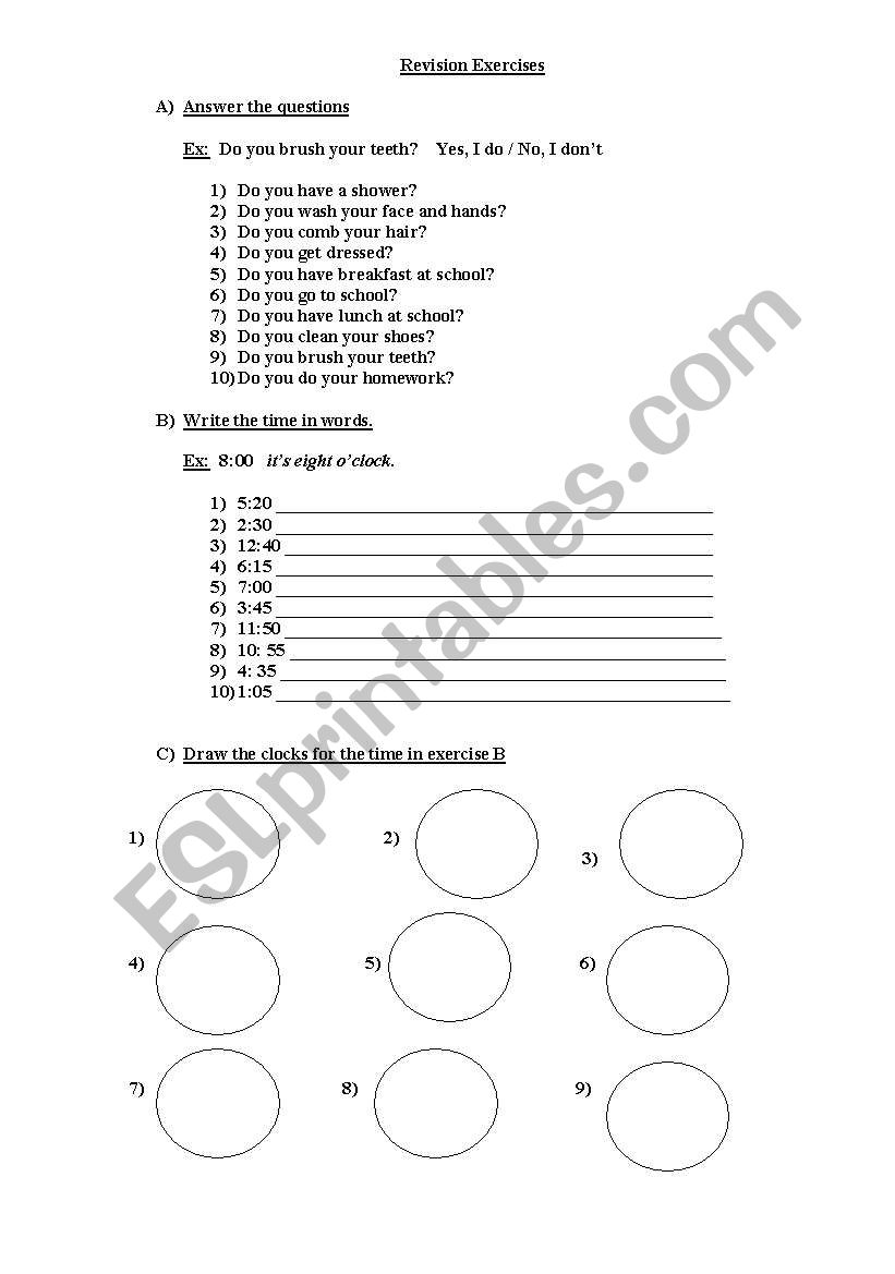 test  worksheet