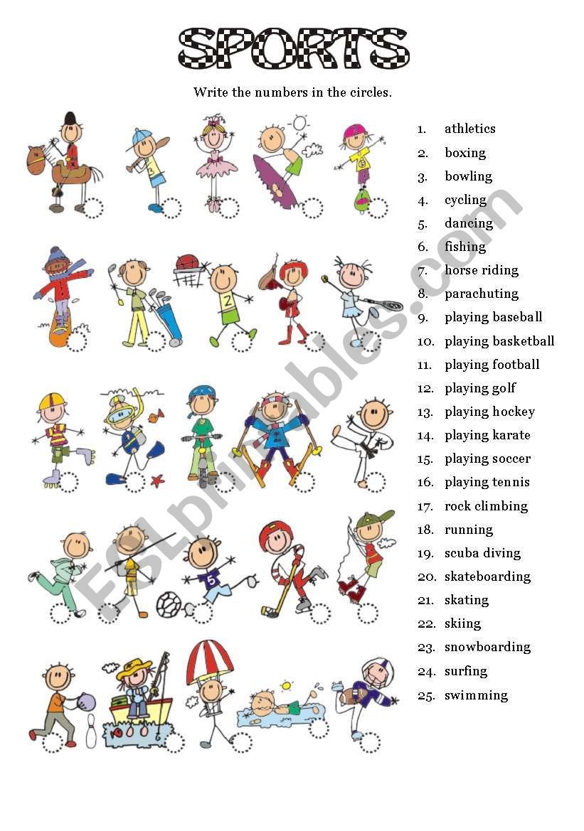 SPORTS - Picture dictionary worksheet