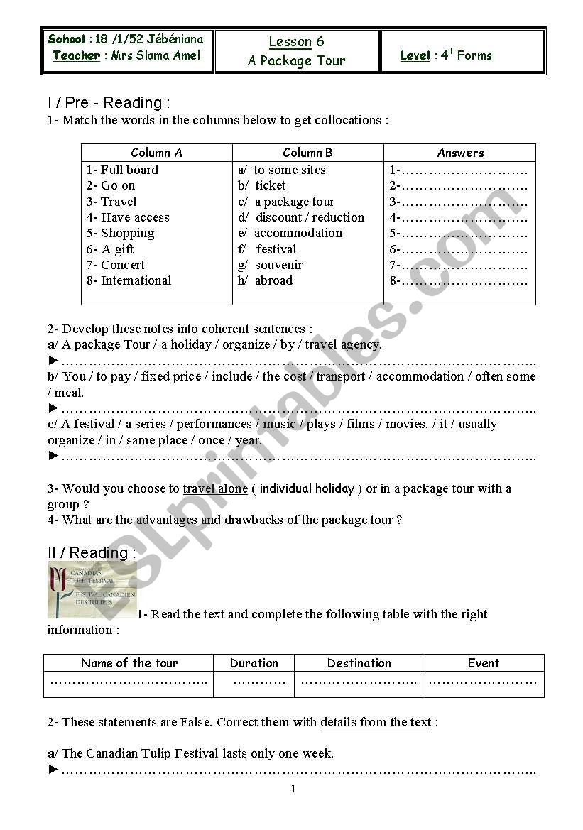 holdaying worksheet