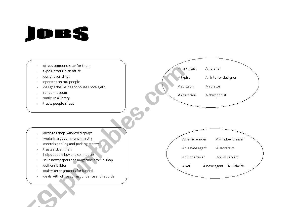 Jobs worksheet