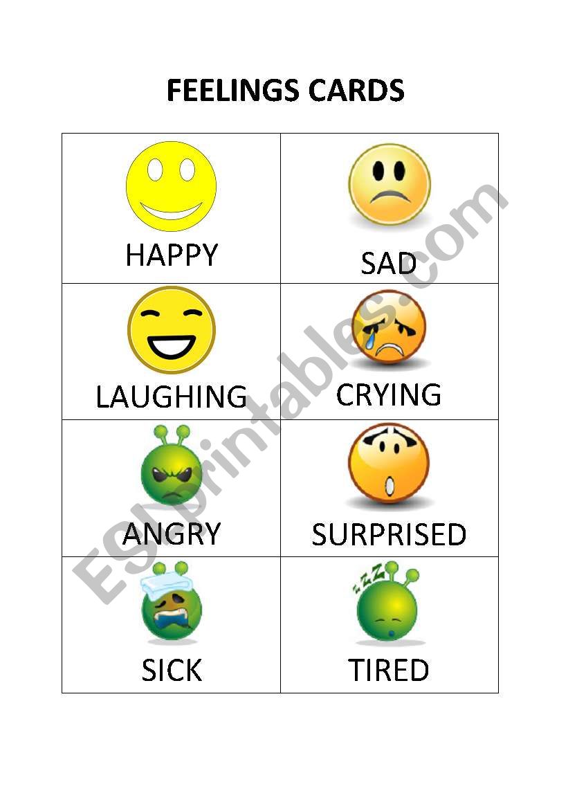 Feelings cards worksheet
