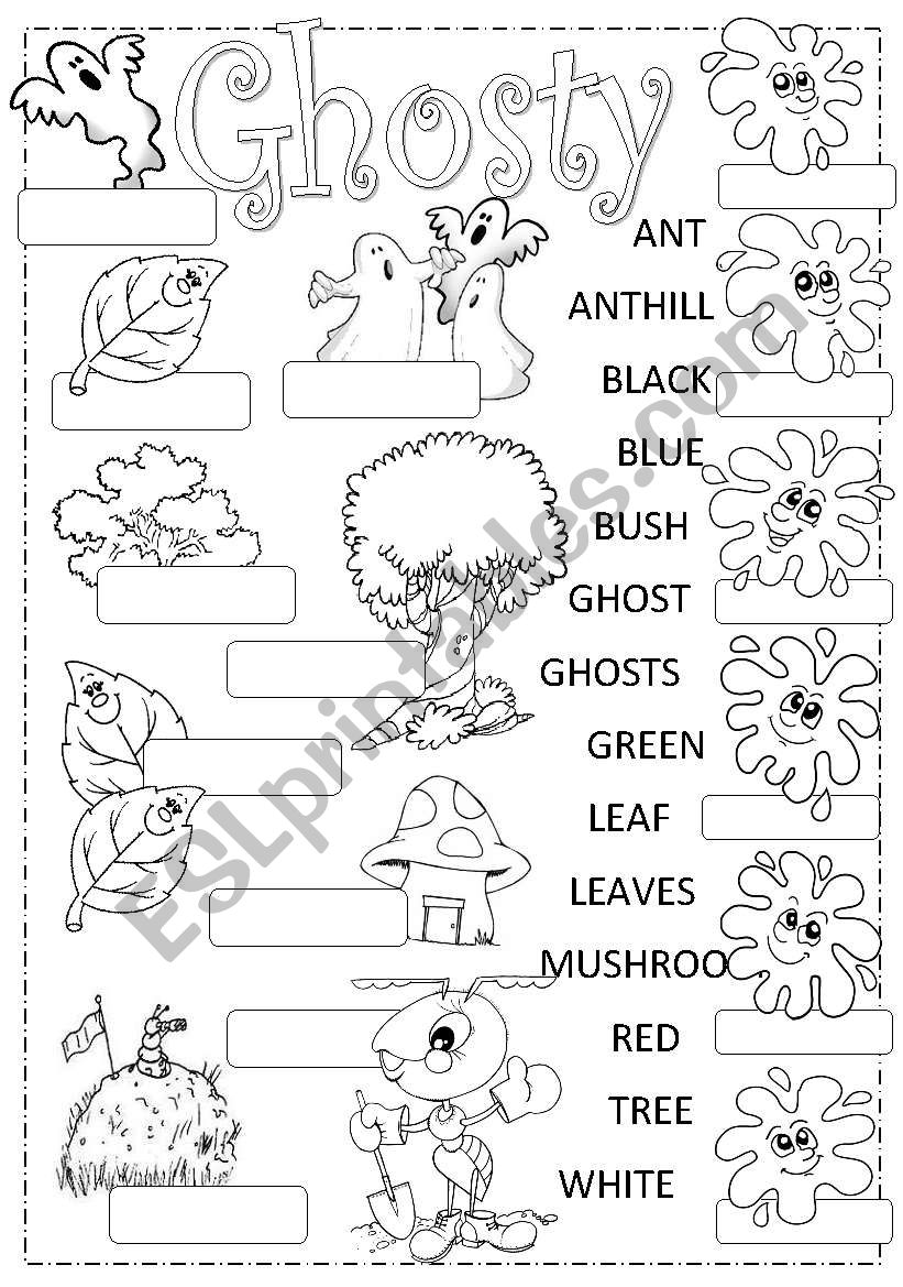 Ghosty finds friends worksheet