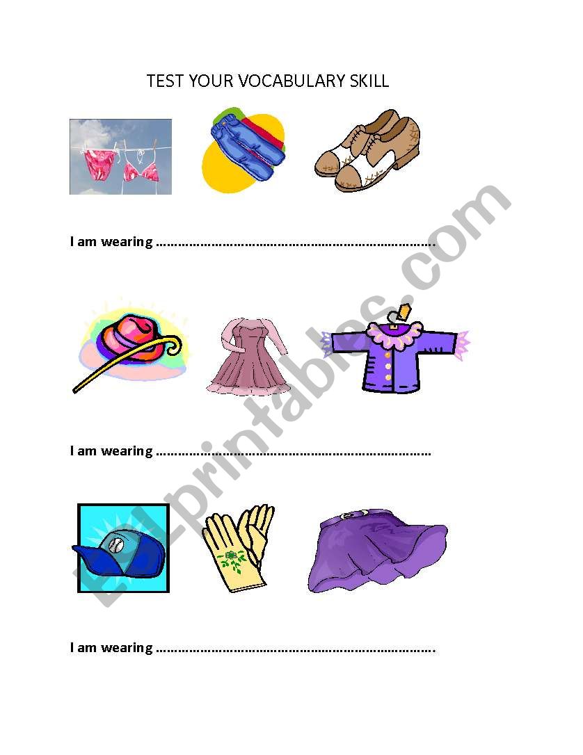 clothes worksheet