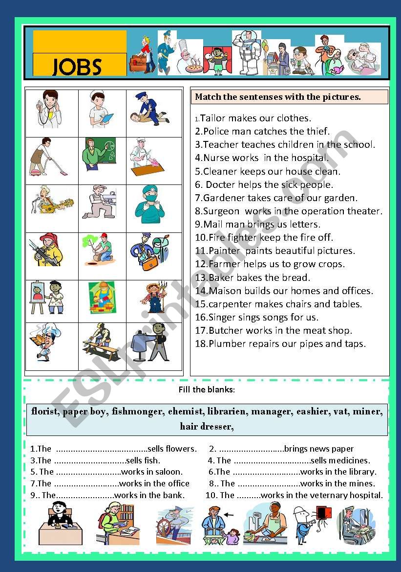 Jobs worksheet