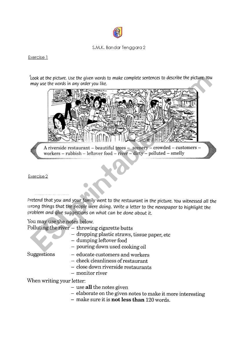 water pollution worksheet