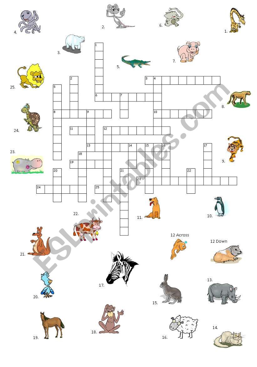 ANIMALS CROSSWORD worksheet