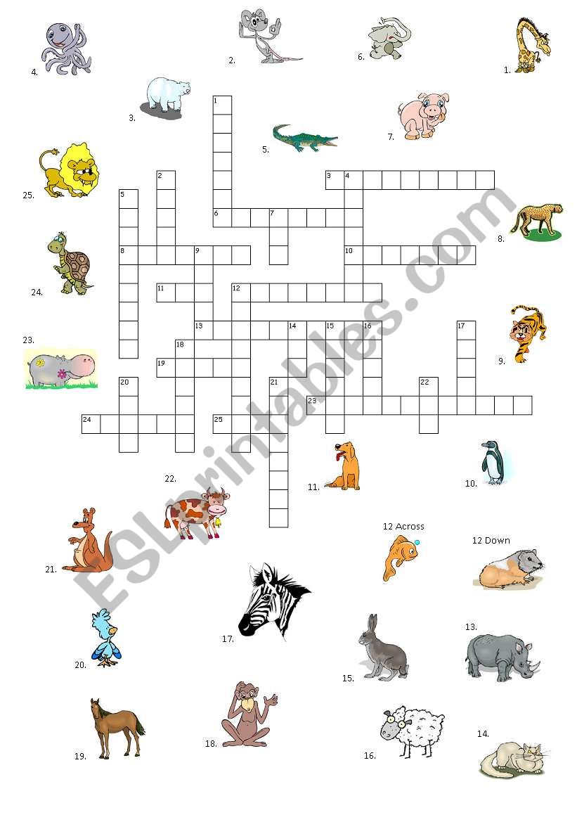 ANIMALS CROSSWORD worksheet