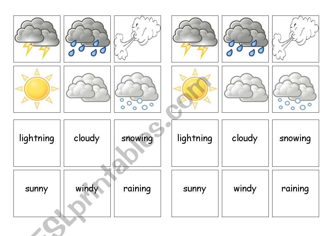 weather cards worksheet
