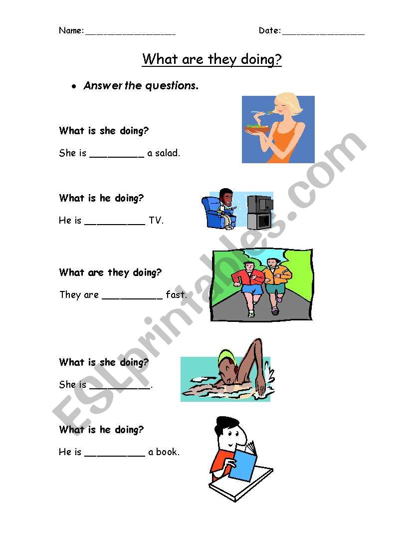 What are they doing? worksheet