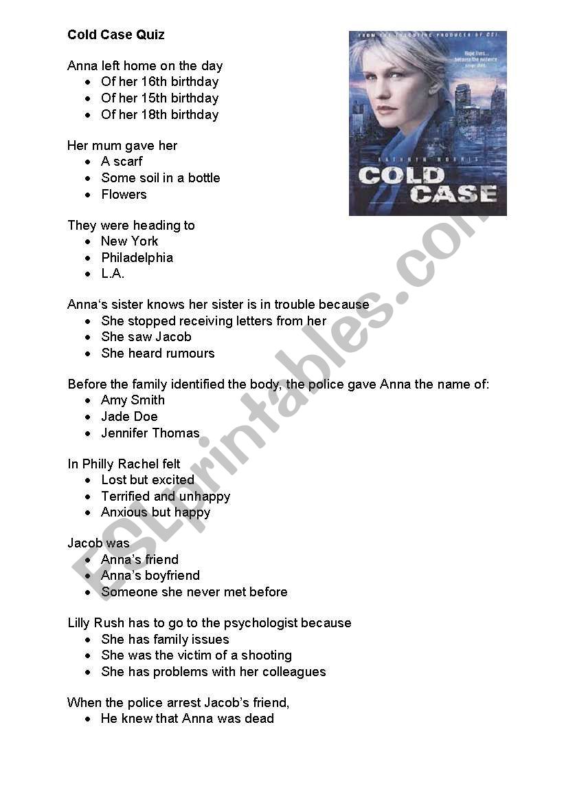 Cold Case Quiz Season 5 Episode 3