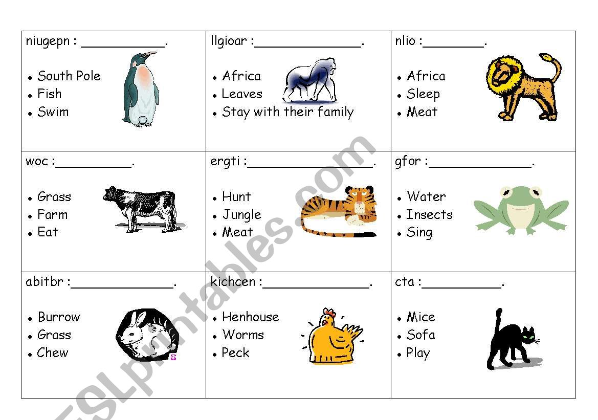 Talk about your favourite animal - ESL worksheet by clemjy