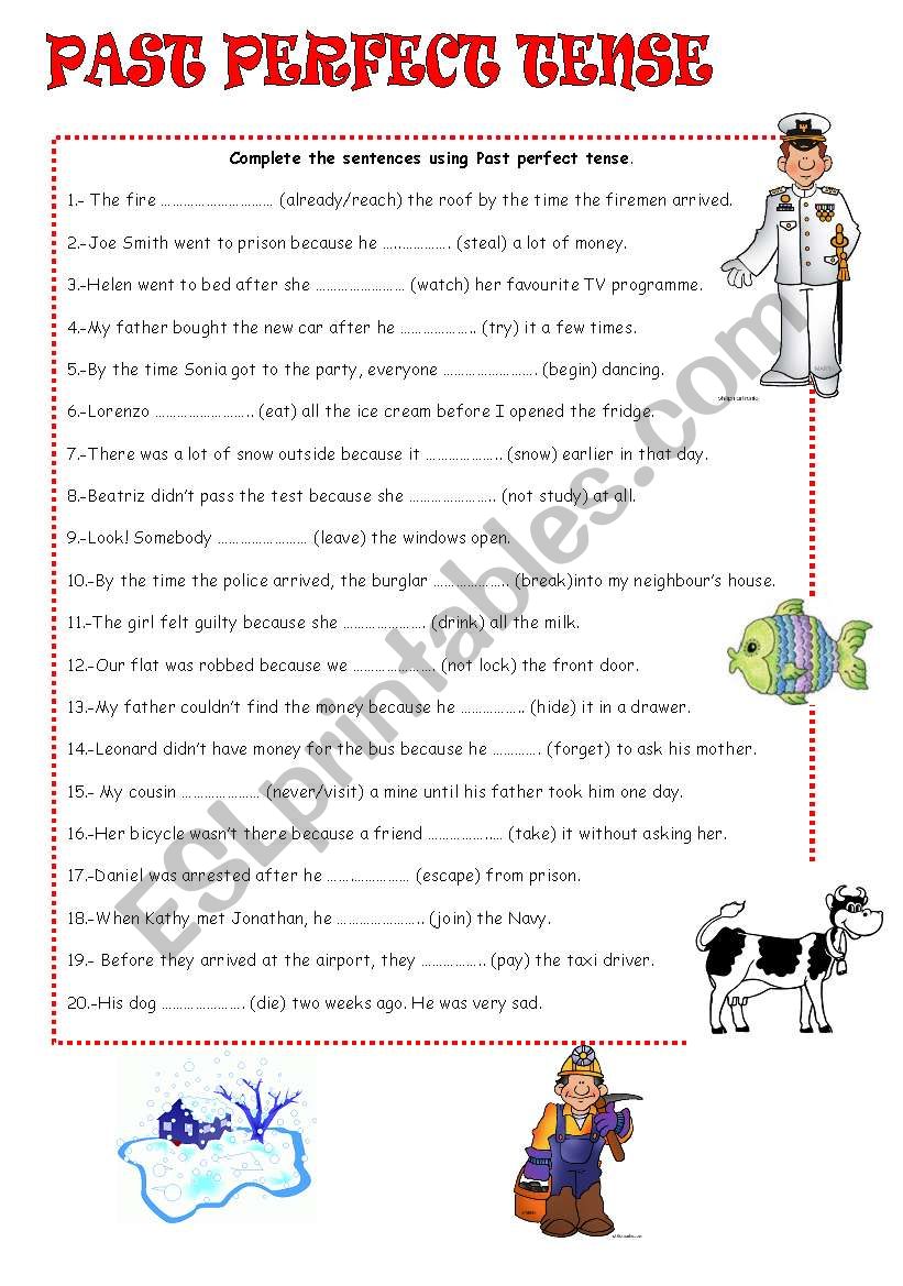 PAST PERFECT TENSE worksheet