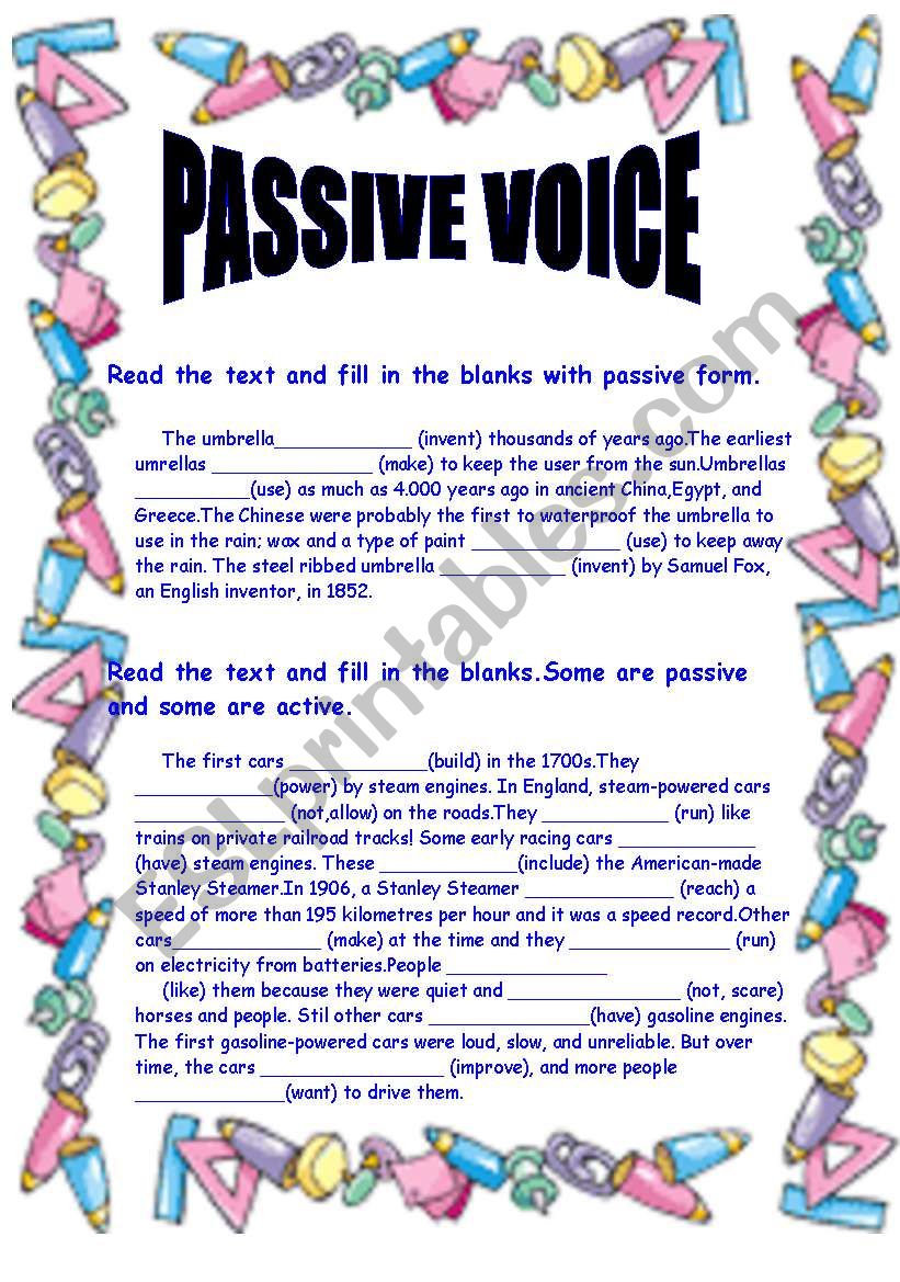 Passive Voice  worksheet