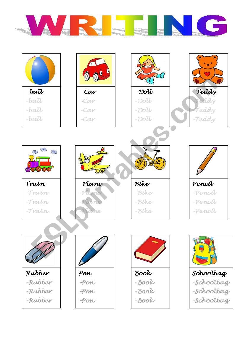 word writing worksheet