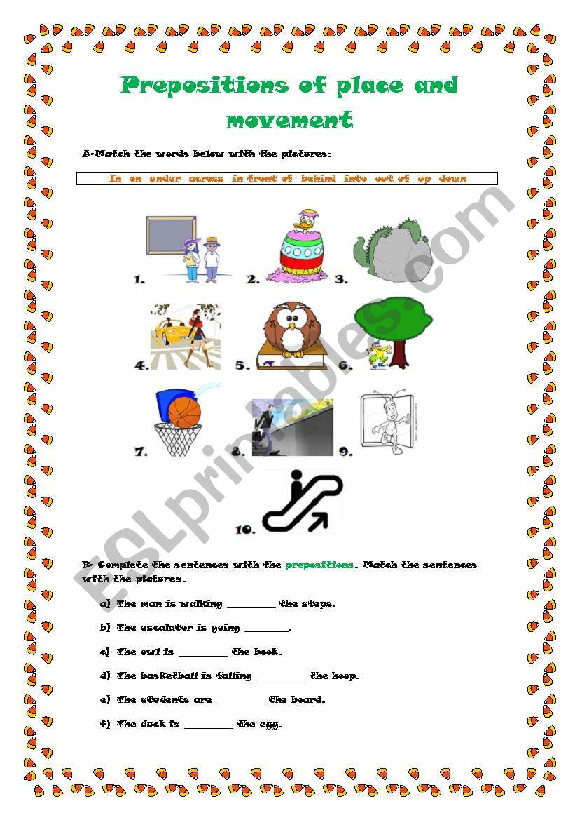 Prepositions of place and movement