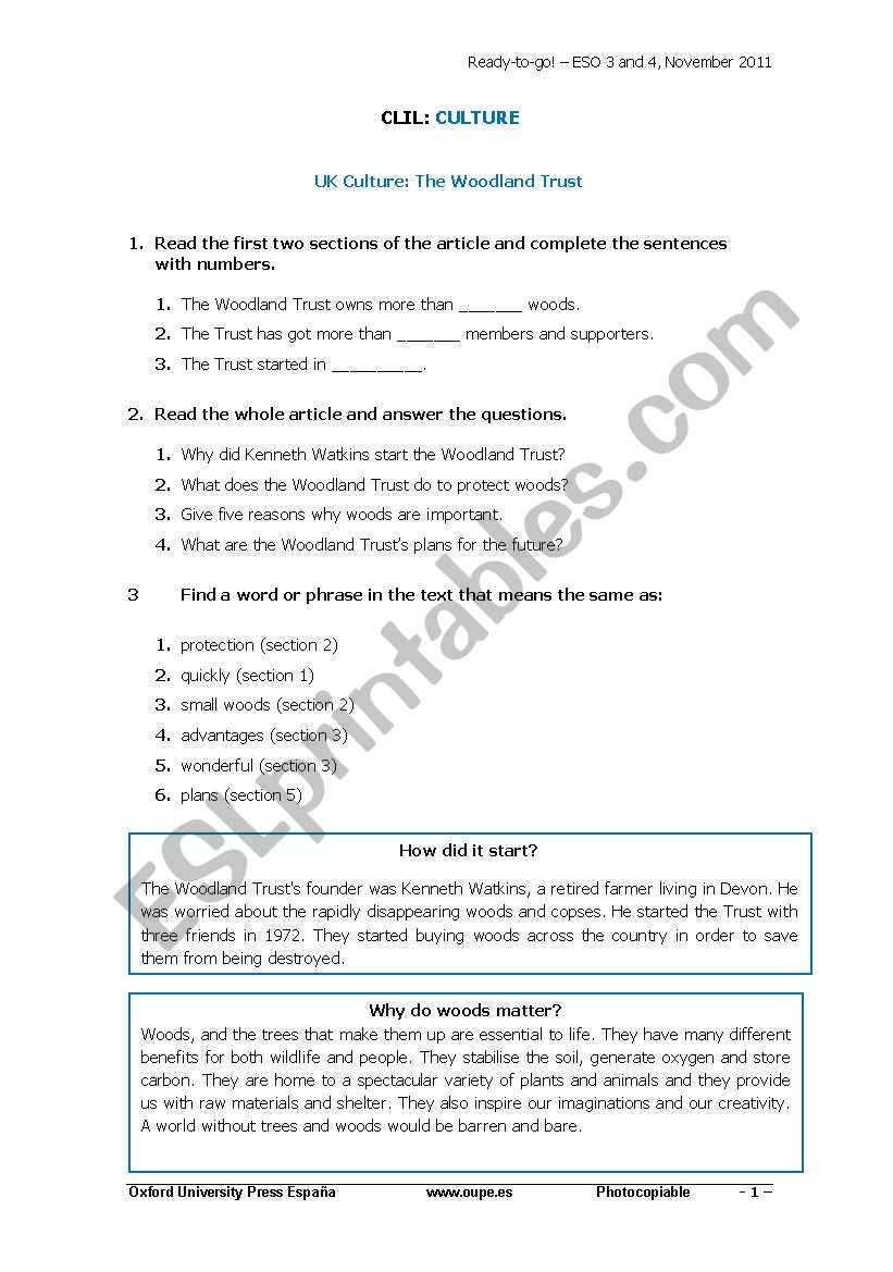 recycling worksheet