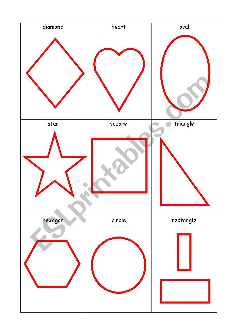 Colour and shape cards worksheet