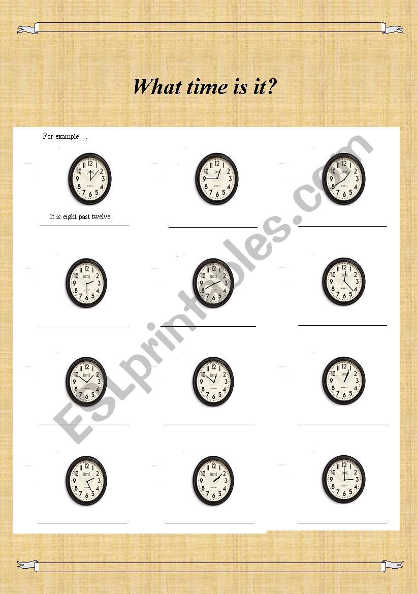 Lets Learn Clock worksheet