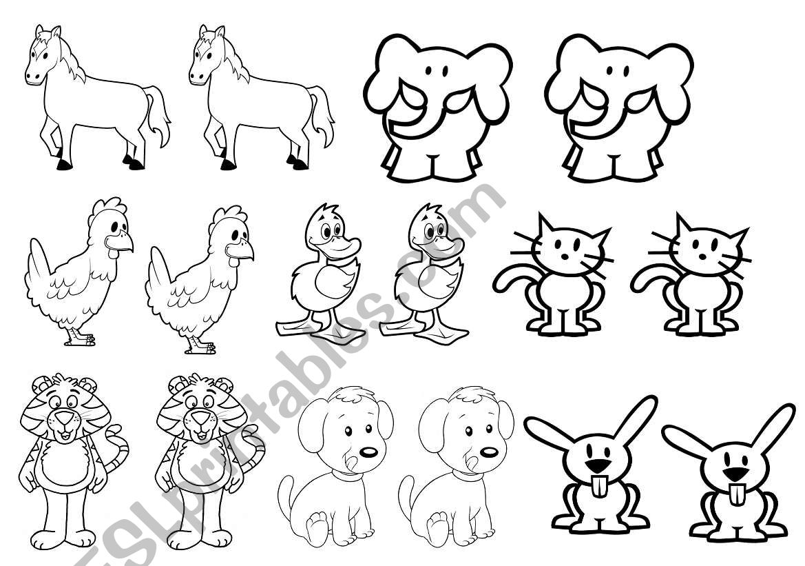 Memory Game Cards Animals worksheet