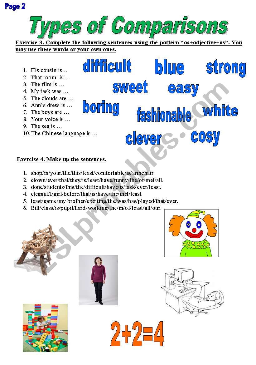 Types of Comparisons 2 worksheet