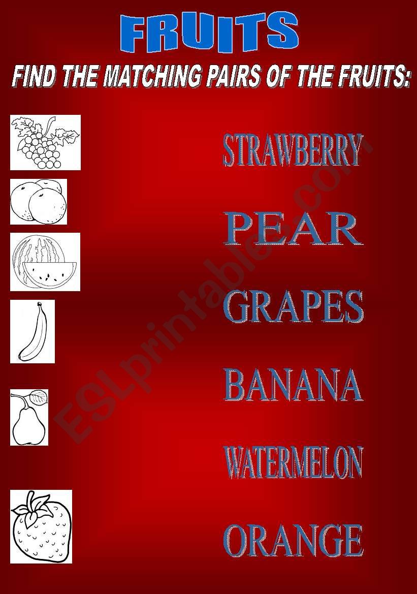 FRUITS worksheet