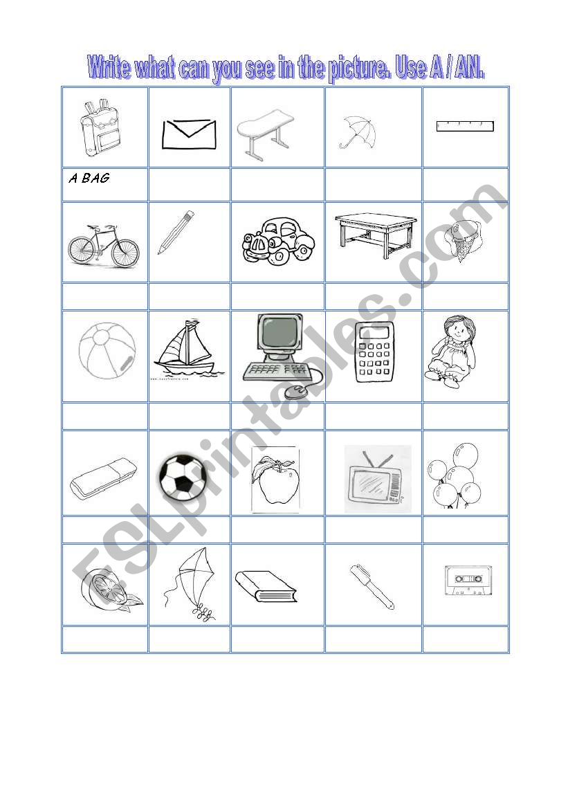 Basic vocabulary worksheet