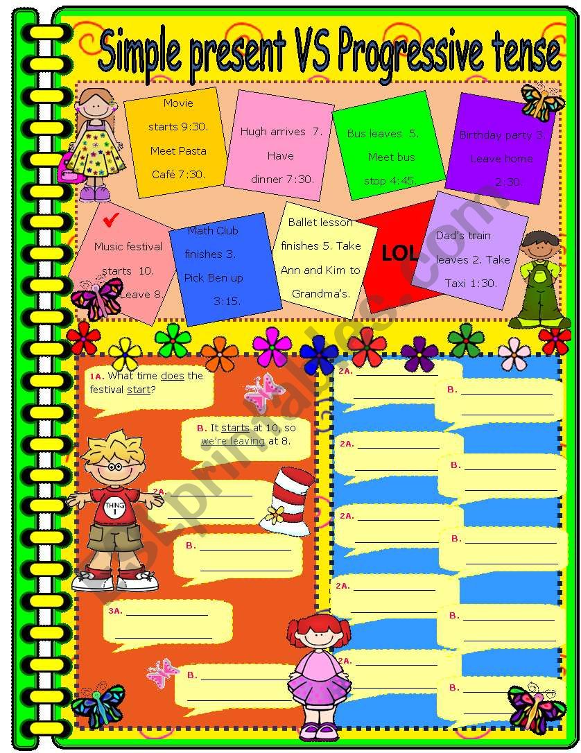 simple present vs progressive tense