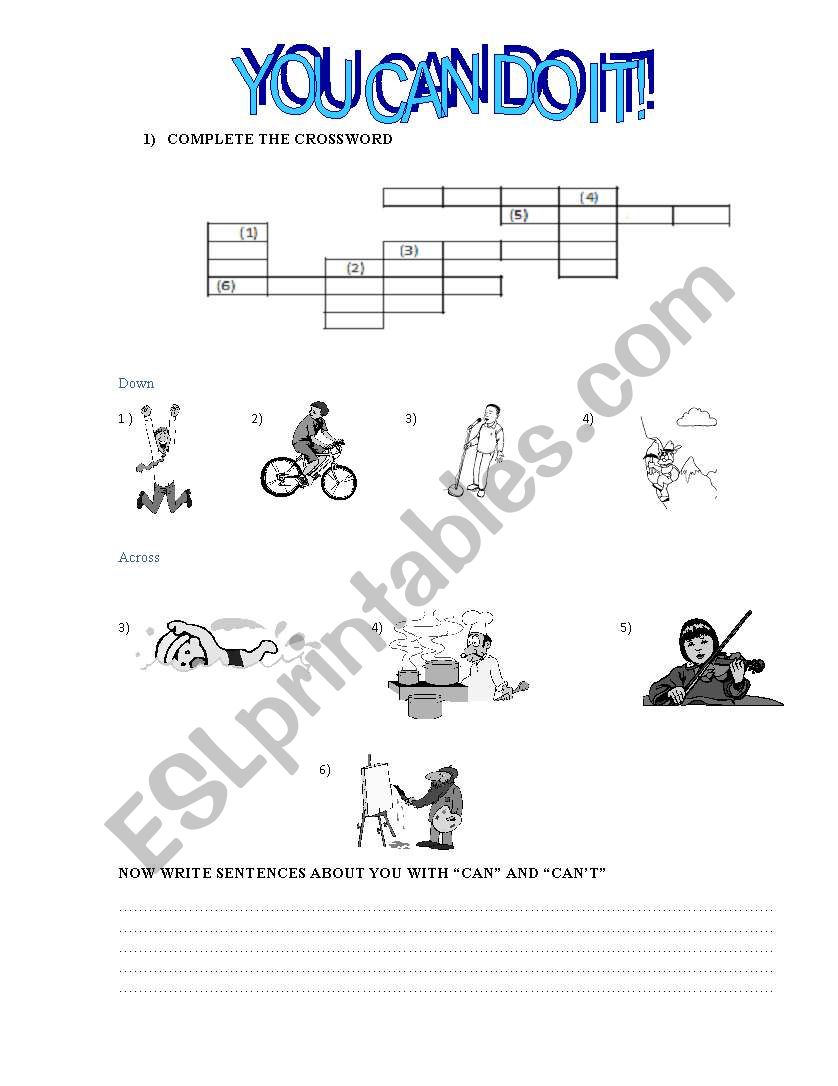 CAN- CANT worksheet