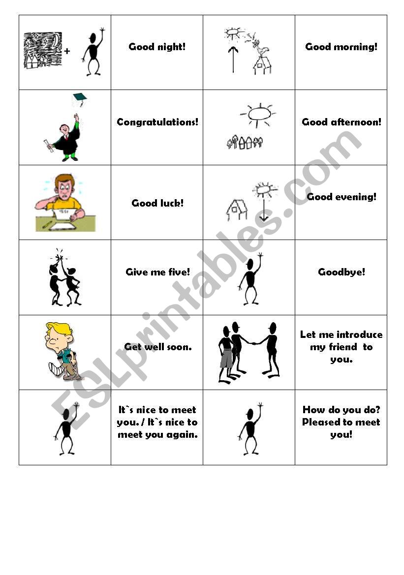 everyday greetings worksheet