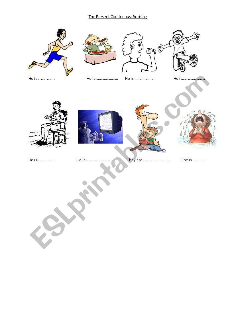 Continuous present worksheet