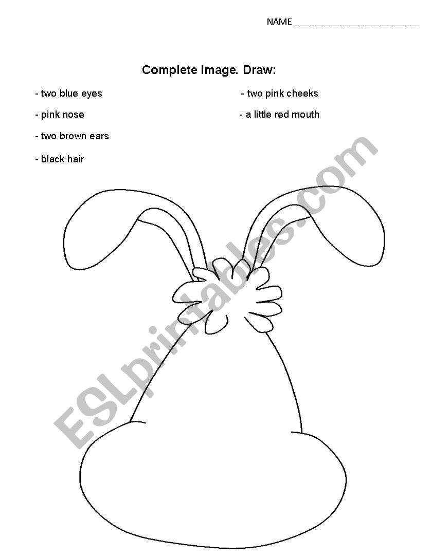 Bunny worksheet