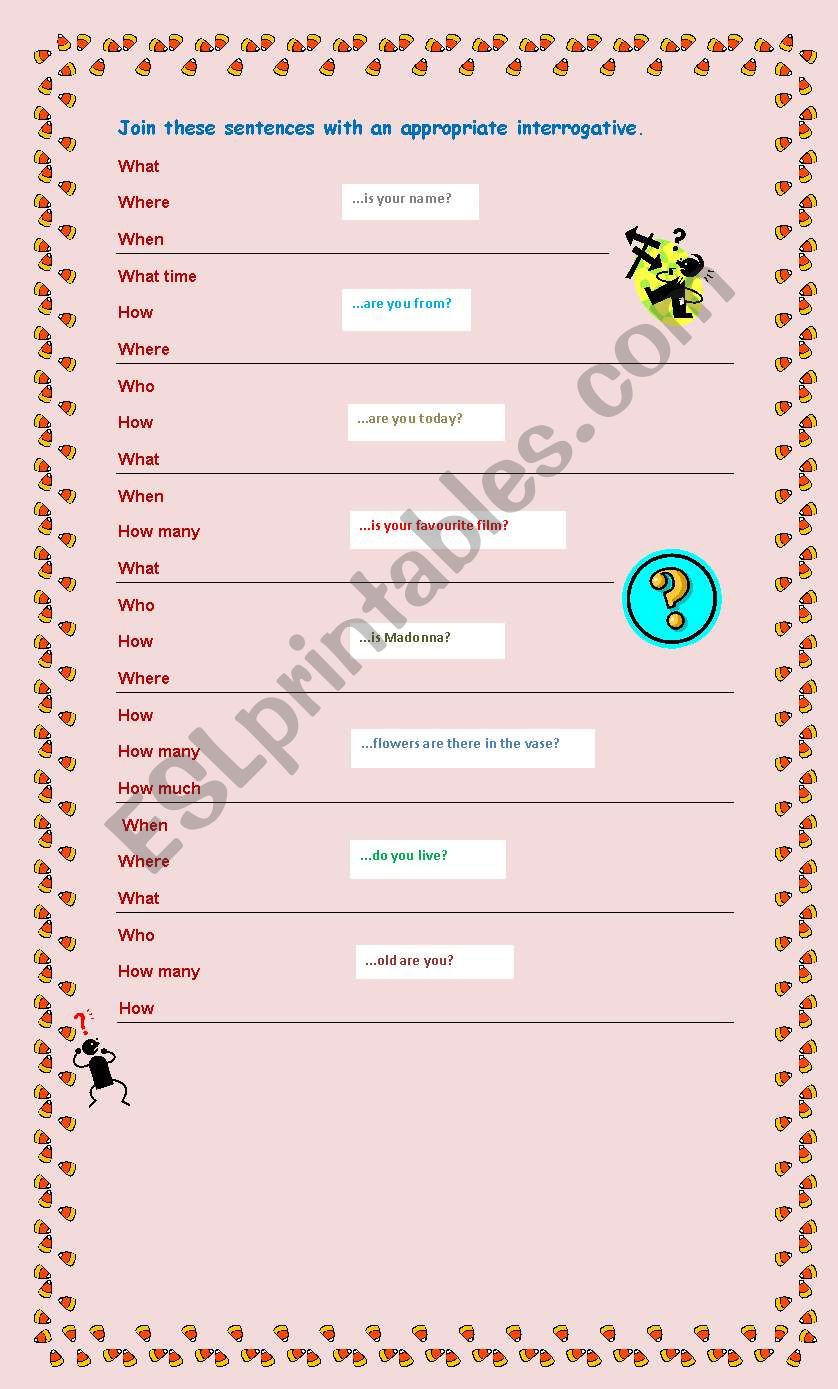 Interrogatives worksheet