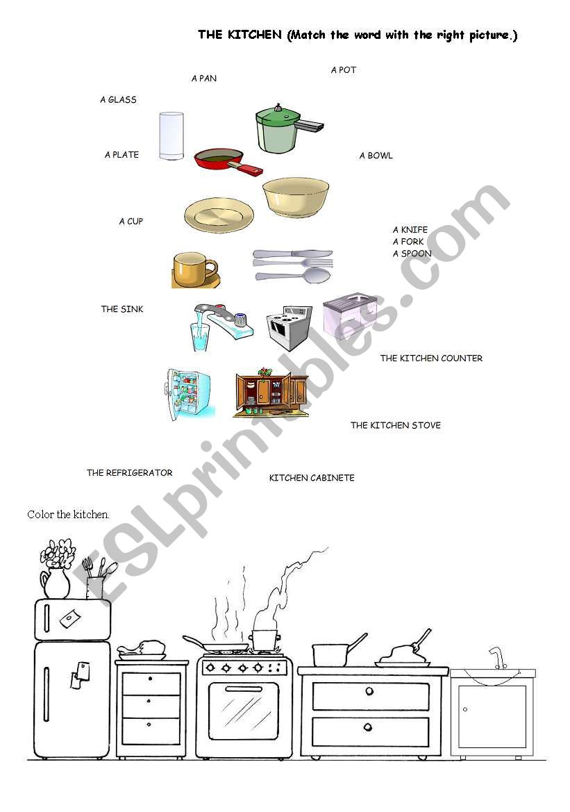 THE KITCHEN worksheet