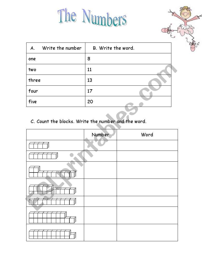 The numbers worksheet