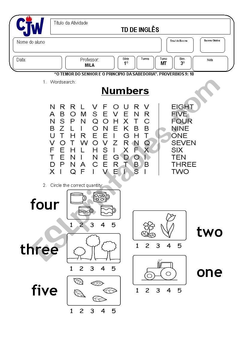 exam 1st grade worksheet