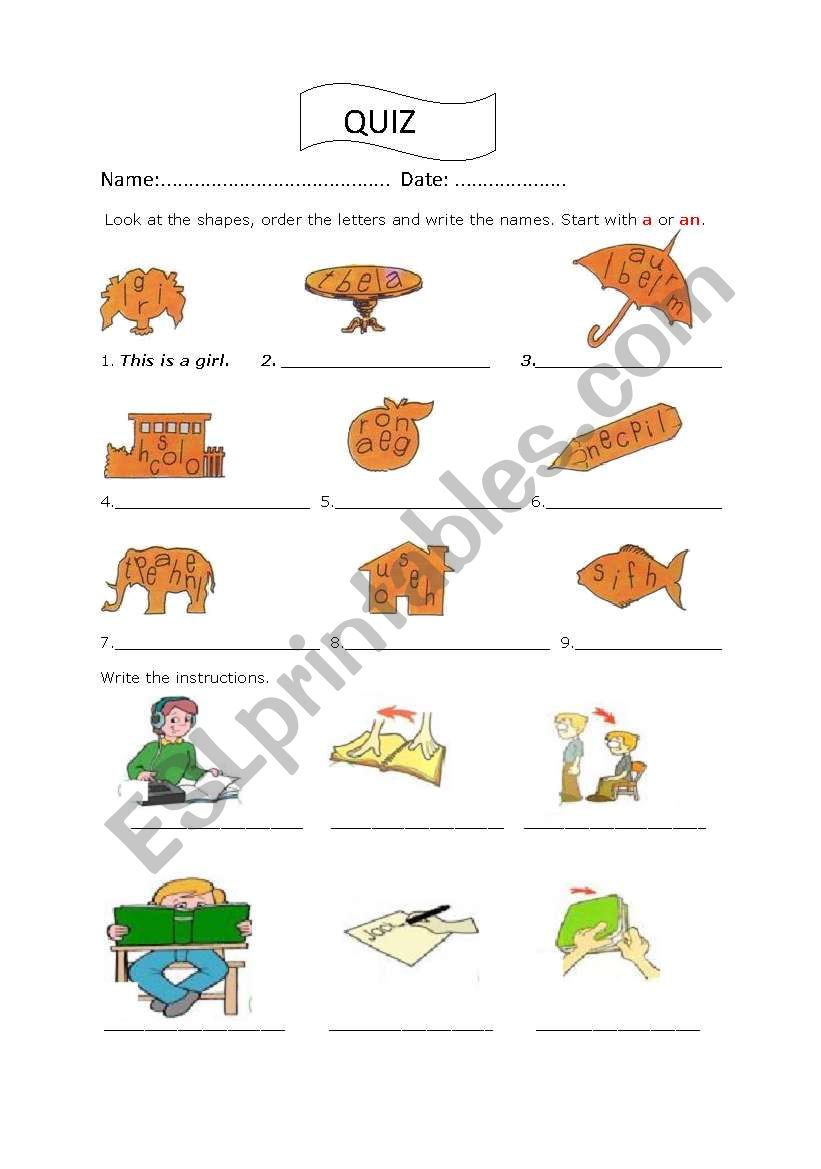 Revision for vocabulary and singular/plural