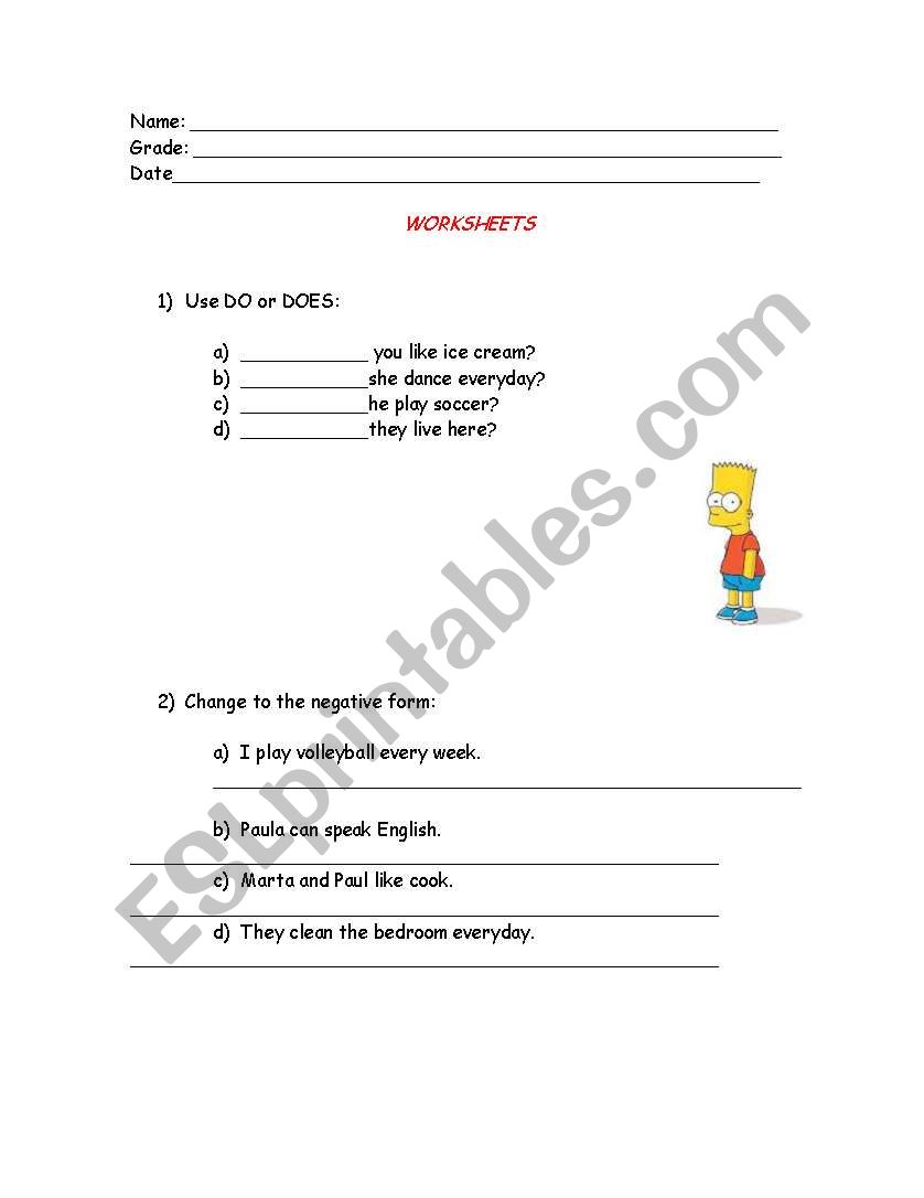 simple present worksheet